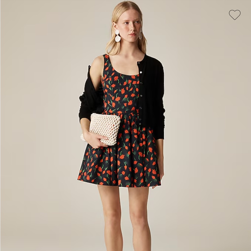 J. Crew Fit-and-flare mini dress in painted daisy print